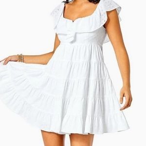 Lilly Pulitzer Emie Dress Resort White Ditsy Vine Size 6